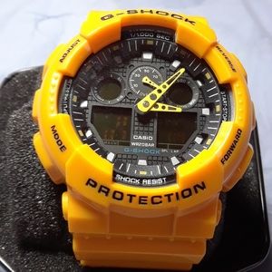 New G-Shock Men's Watch Yellow Black